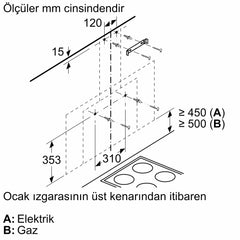 SİEMENS LC95FCJ00T IQ300 DUVAR TİPİ DAVLUMBAZ 90 CM