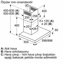 SİEMENS LC67BBK20T IQ300 DUVAR TİPİ DAVLUMBAZ 60 CM