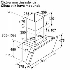 SİEMENS LC91KLT60 IQ700 DUVAR TİPİ DAVLUMBAZ 90 CM CAM