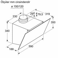 SİEMENS LC63KPJ61T IQ100 DUVAR TİPİ DAVLUMBAZ 60 CM CAM