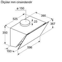 SİEMENS LC66KPJ60T IQ300 DUVAR TİPİ DAVLUMBAZ 60 CM CAM