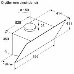 SİEMENS LC97KPJ20T IQ500 DUVAR TİPİ DAVLUMBAZ 90 CM CAM