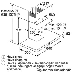 SİEMENS LC97BBM50T IQ300 DUVAR TİPİ DAVLUMBAZ 90 CM