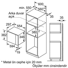 SİEMENS BE525LMW2 IQ500 ANKASTRE MİKRODALGA FIRIN