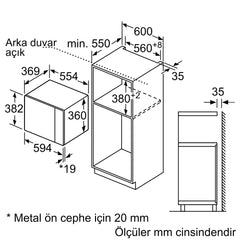 SİEMENS BE555LMB2 IQ500 ANKASTRE MİKRODALGA FIRIN
