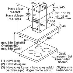 SİEMENS LF97BBM50 IQ300 ADA TİPİ DAVLUMBAZ 90 CM