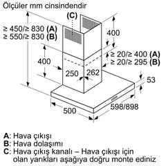 SİEMENS LC95BBC50T IQ100 DUVAR TİPİ DAVLUMBAZ 90 CM