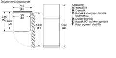 iQ300 Üstten Donduruculu Buzdolabı 186 x 70 cm Beyaz, Total noFrost KD55NNWE0N