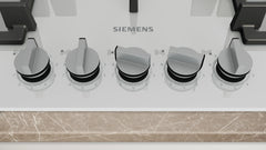 Siemens iQ500 Gazlı Ocak 75 cm Sert cam, Beyaz