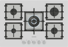 Siemens iQ500 Gazlı Ocak 75 cm Sert cam, Beyaz