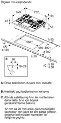 Siemens iQ300 Gazlı Ocak 75 cm Sert cam
