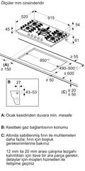 Siemens iQ500 Gazlı Ocak 90 cm Sert cam, Siyah