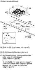 Siemens iQ700 Gazlı Ocak 60 cm Sert cam, Siyah