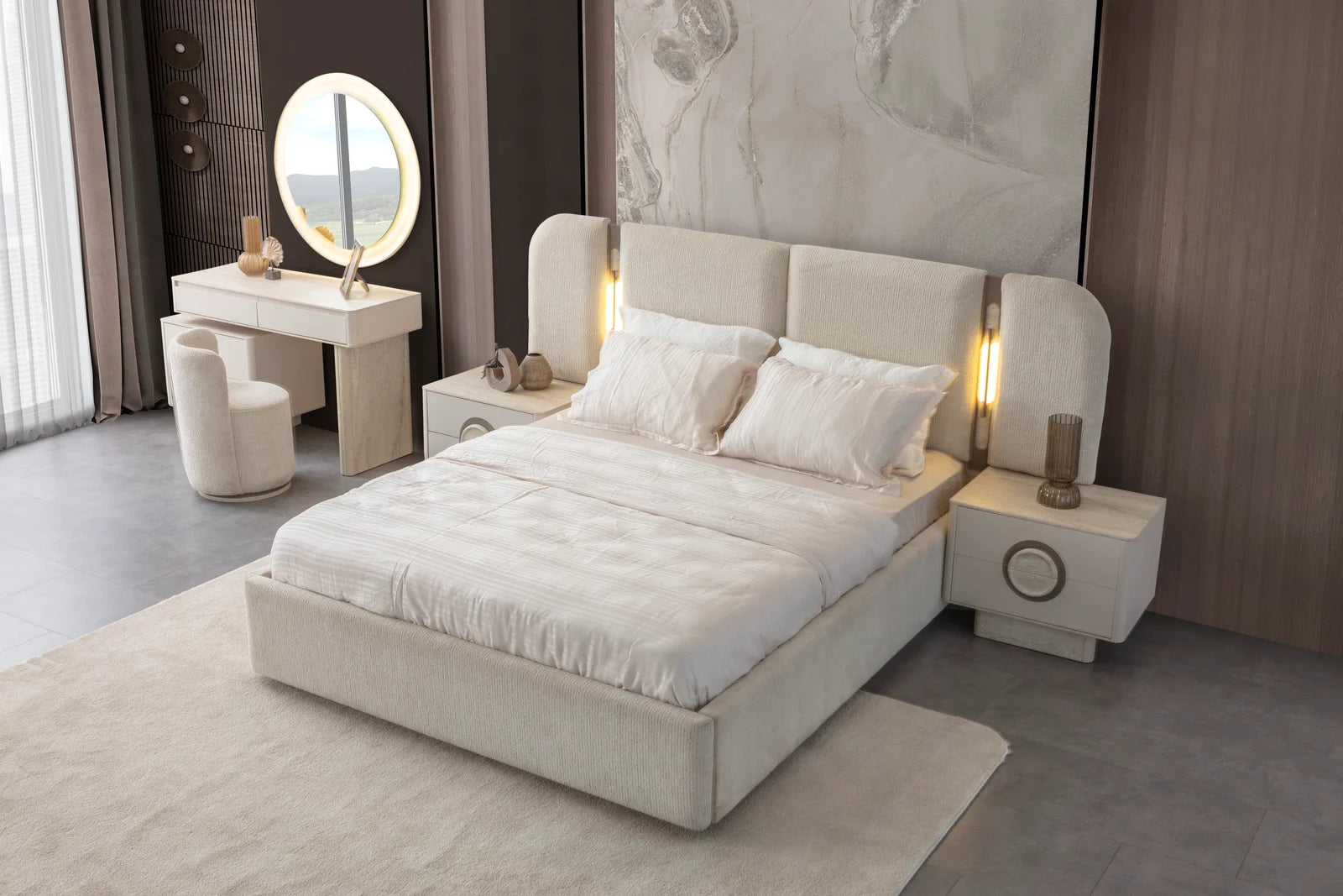 Cross Yatak Odası Takımı (Bazalı+Puf Hediye)