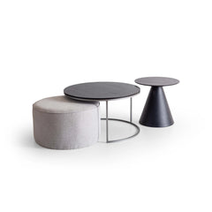 Negra Silver Puflu Orta Sehpa